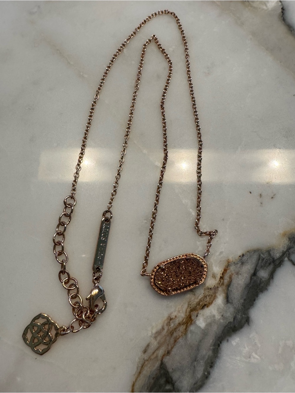 Kendra Scott Rose Gold Eliza Druzy Pendant Necklace
